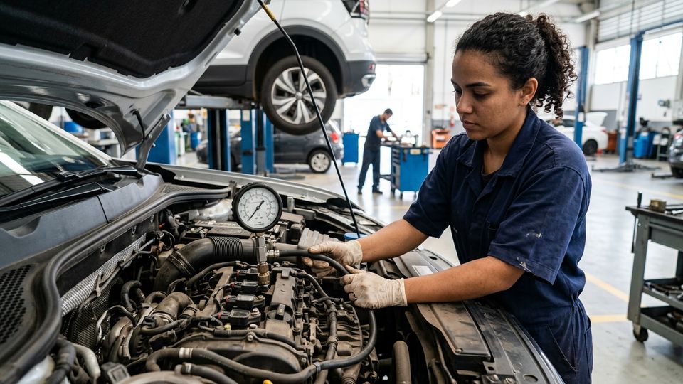 Teste de Compressão e Estanqueidade do Motor